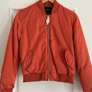 NWT Maison Scotch Pink and Gold Satin Bomber Jacket